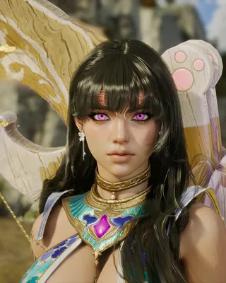 Sexy Dark Hair Voluptuous Purple Eye Woman