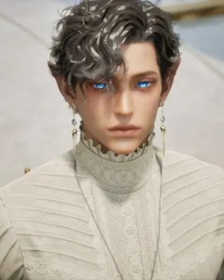 Handsome dark Elf with short black hair
