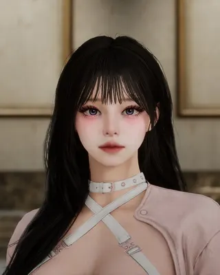 Cute Asian Korean Black Hair Beauty