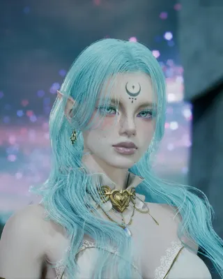 A beautiful elf girl with colorful hair